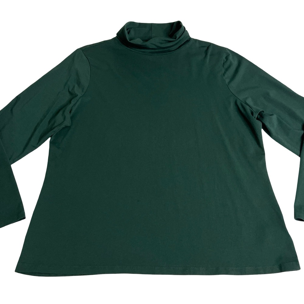 Old Navy Turtleneck Top Womens XXL Slim Fit Green Long Sleeve Layering Stretch - Picture 3 of 12